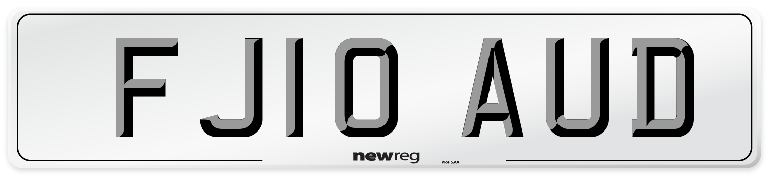 FJ10 AUD Number Plate from New Reg